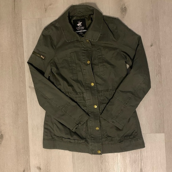 Beverly‎ Hills Polo Club Women’s M Green Army Jacket - Picture 1 of 12